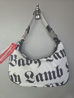 NWT L.A.M.B. by Gwen Stefani For LeSportsac White & Black Mega Hella Hobo Bag